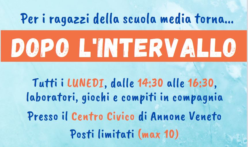 Riapertura spazio aperto "Dopo l'intervallo"